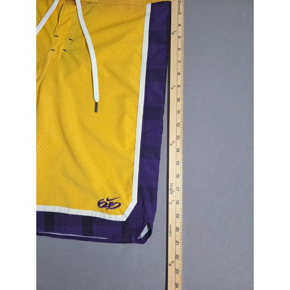 Nike 6.0 LA Lakers Shorts Mens 30 Medium Yellow Y2K Colorway Board Swim Trunks